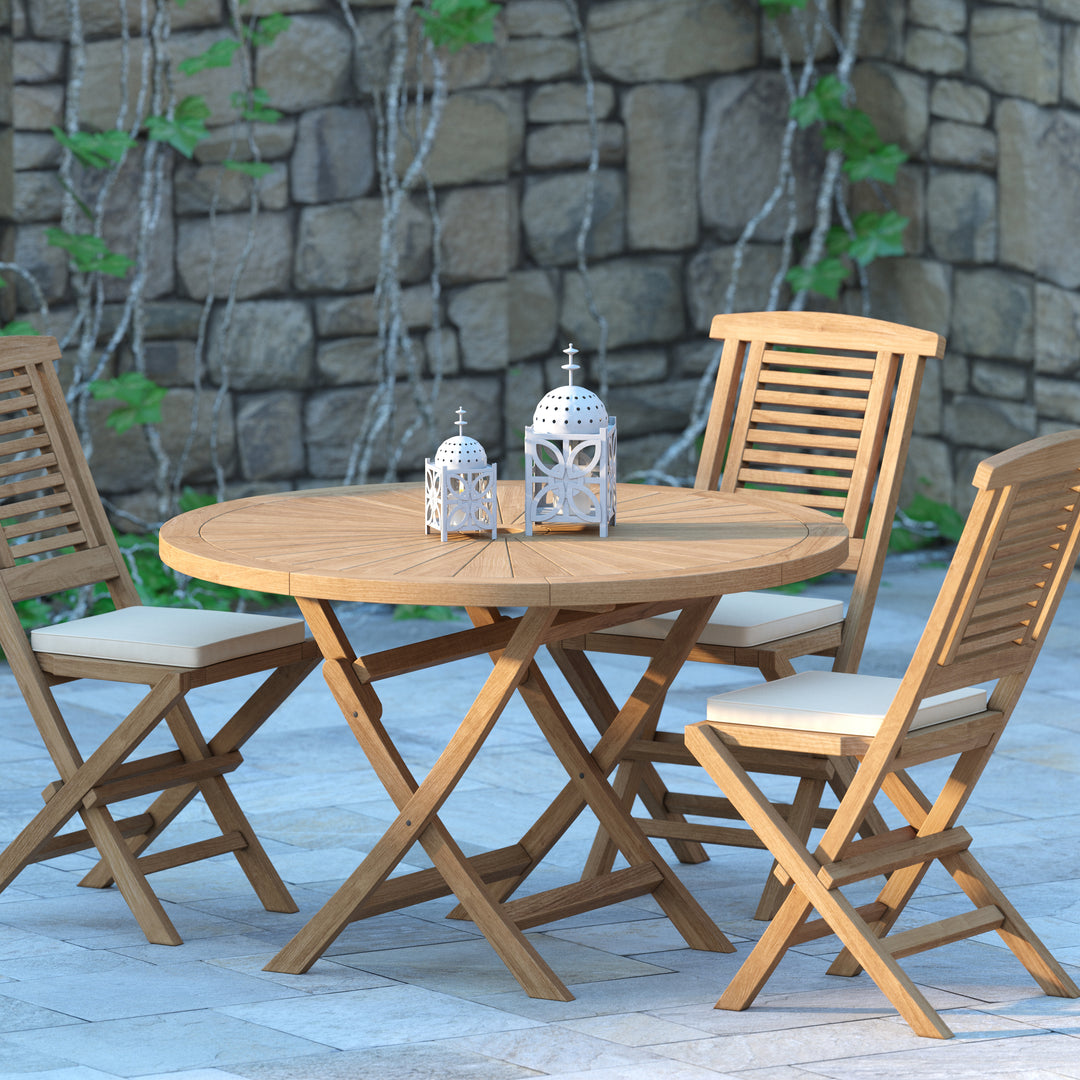 Teak  Folding Table and  Folding Chairs