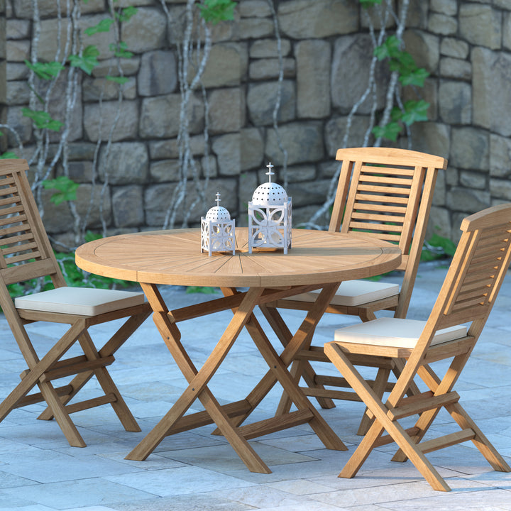 Teak  Folding Table and  Folding Chairs