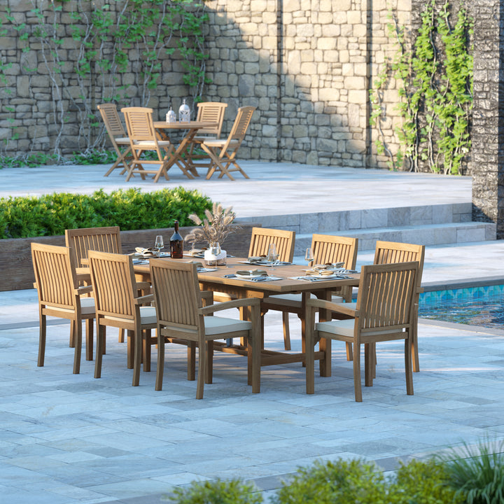 teak garden dining table and chairs