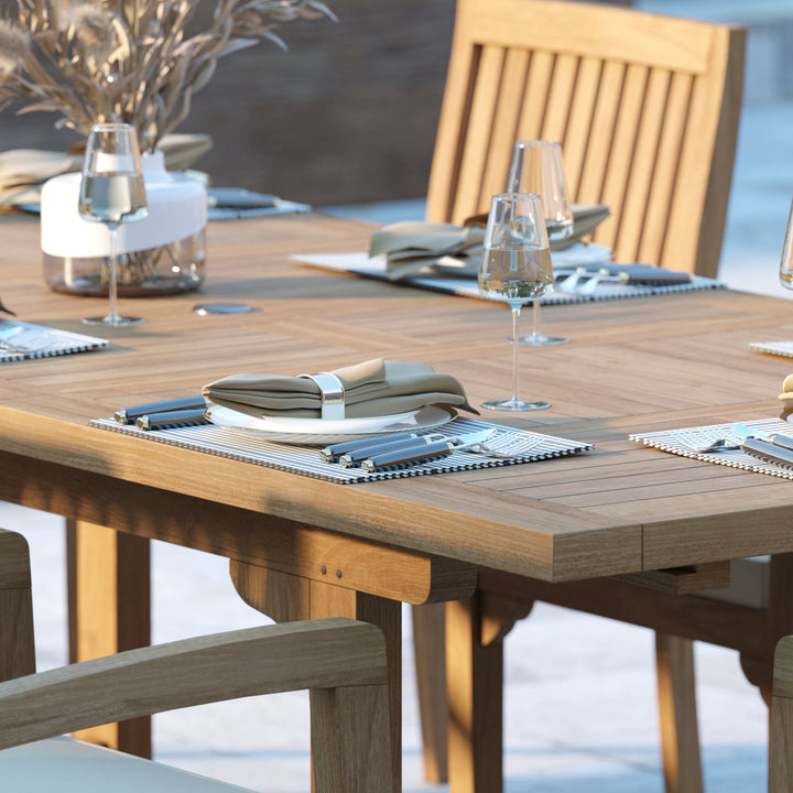 teak garden dining table and chairs
