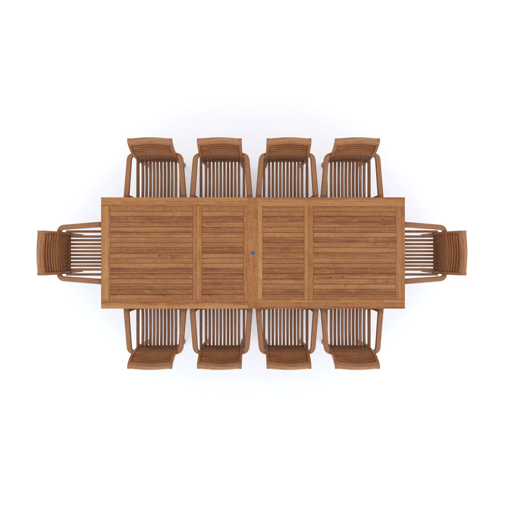 Top view of madrid teak dining set