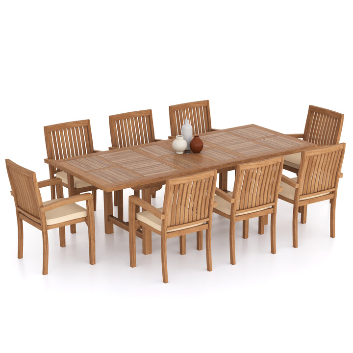 teak garden dining table and chairs