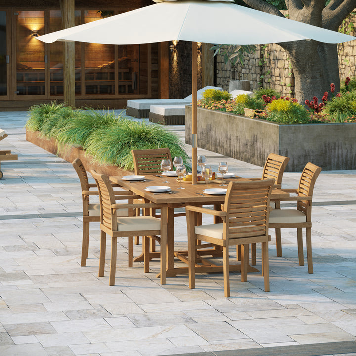 Teak outdoor dining table