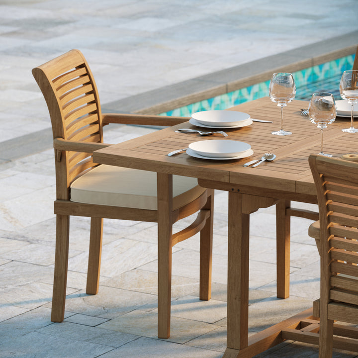 Teak stacking chair