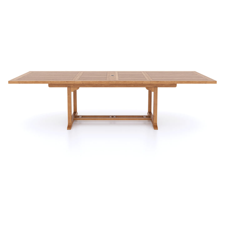 Teak extendable outdoor dining table