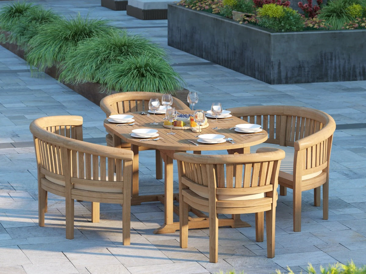 Teak garden set