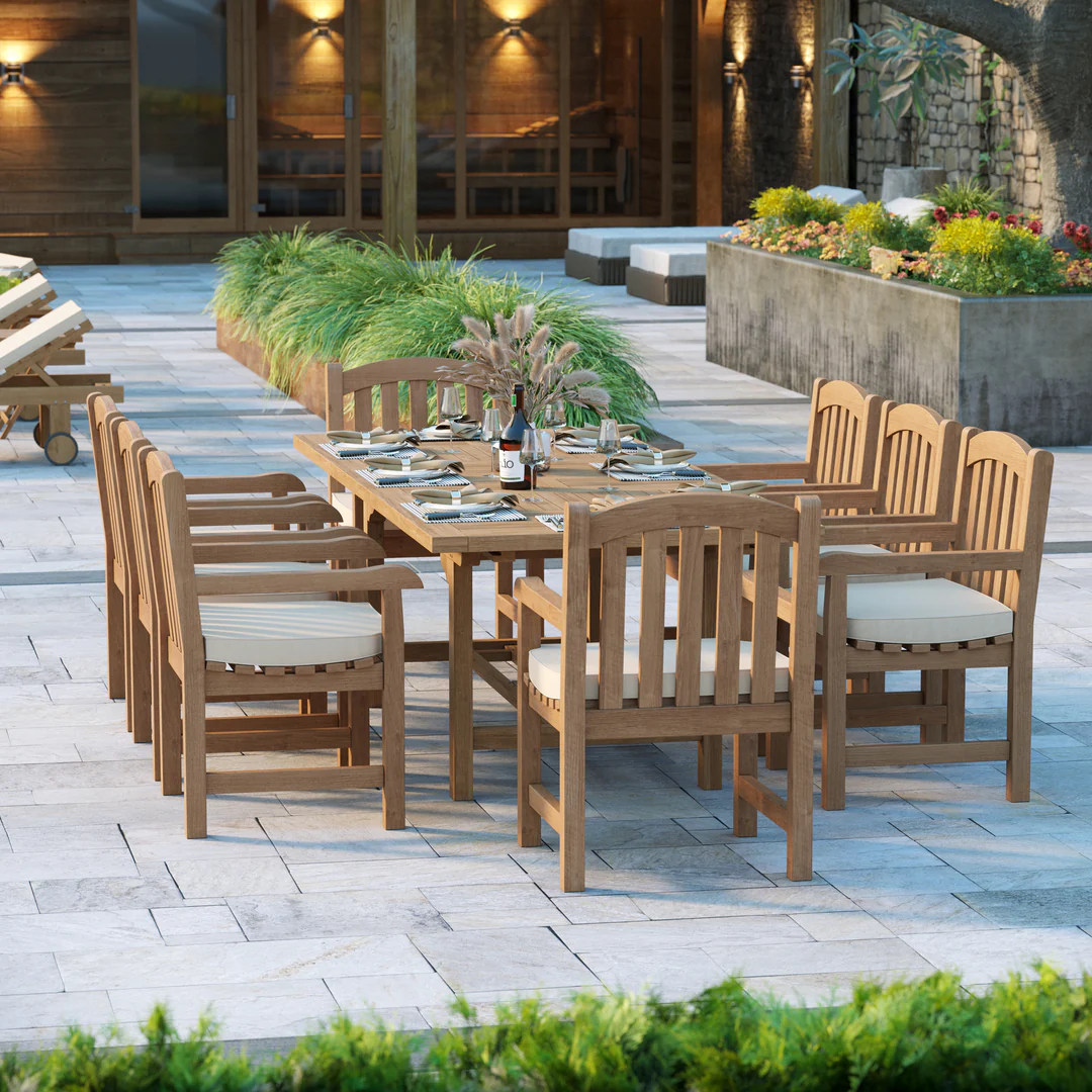 quiet luxury garden UK teak furniture  