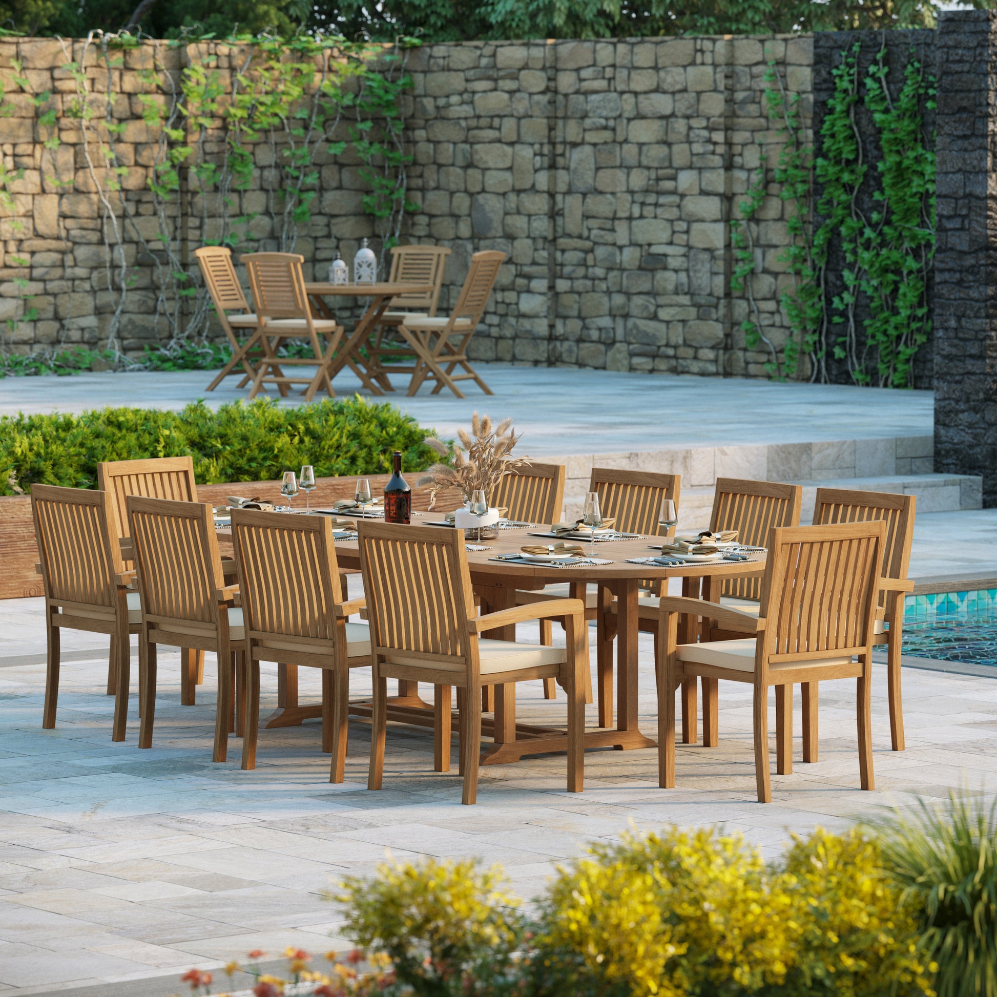 Premium paris teak dining set