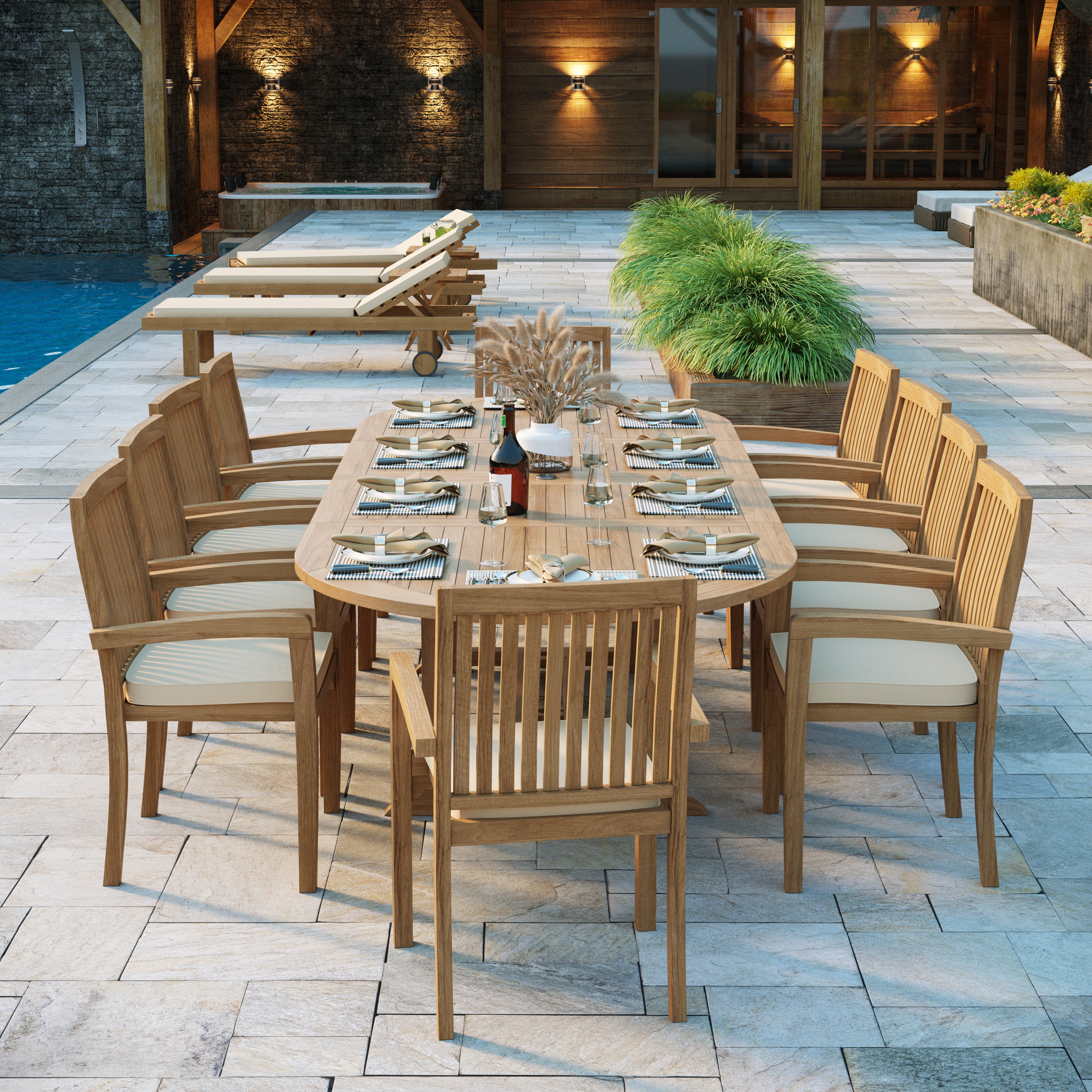Luxury  paris teak dining set