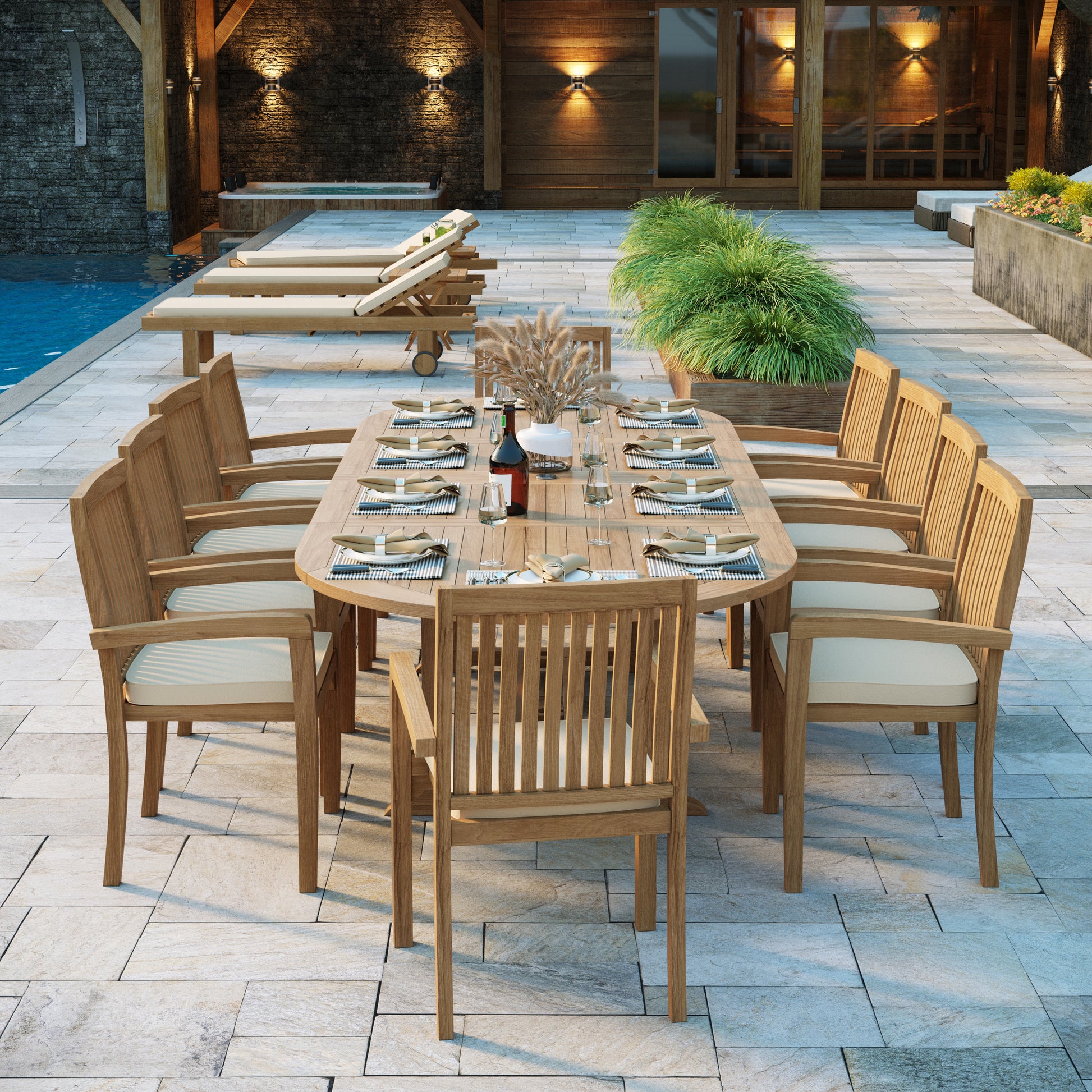 Luxury  paris teak dining set