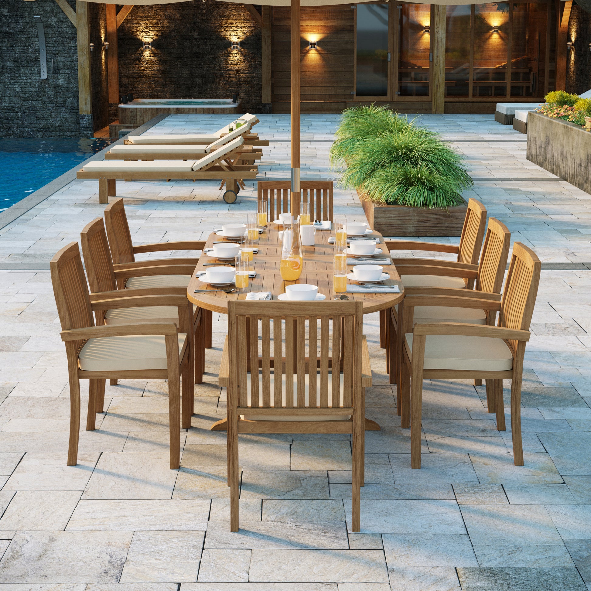 outdoor teak garden dining set