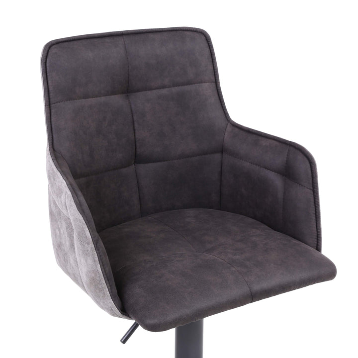 Orion Suede Effect Dark Grey Bar Stool