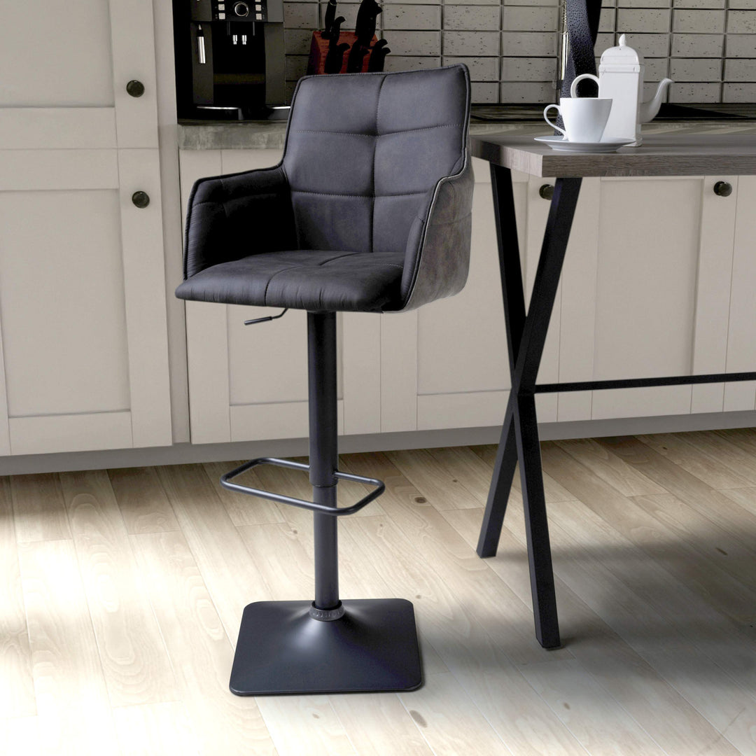 Orion Suede Effect Dark Grey Bar Stool