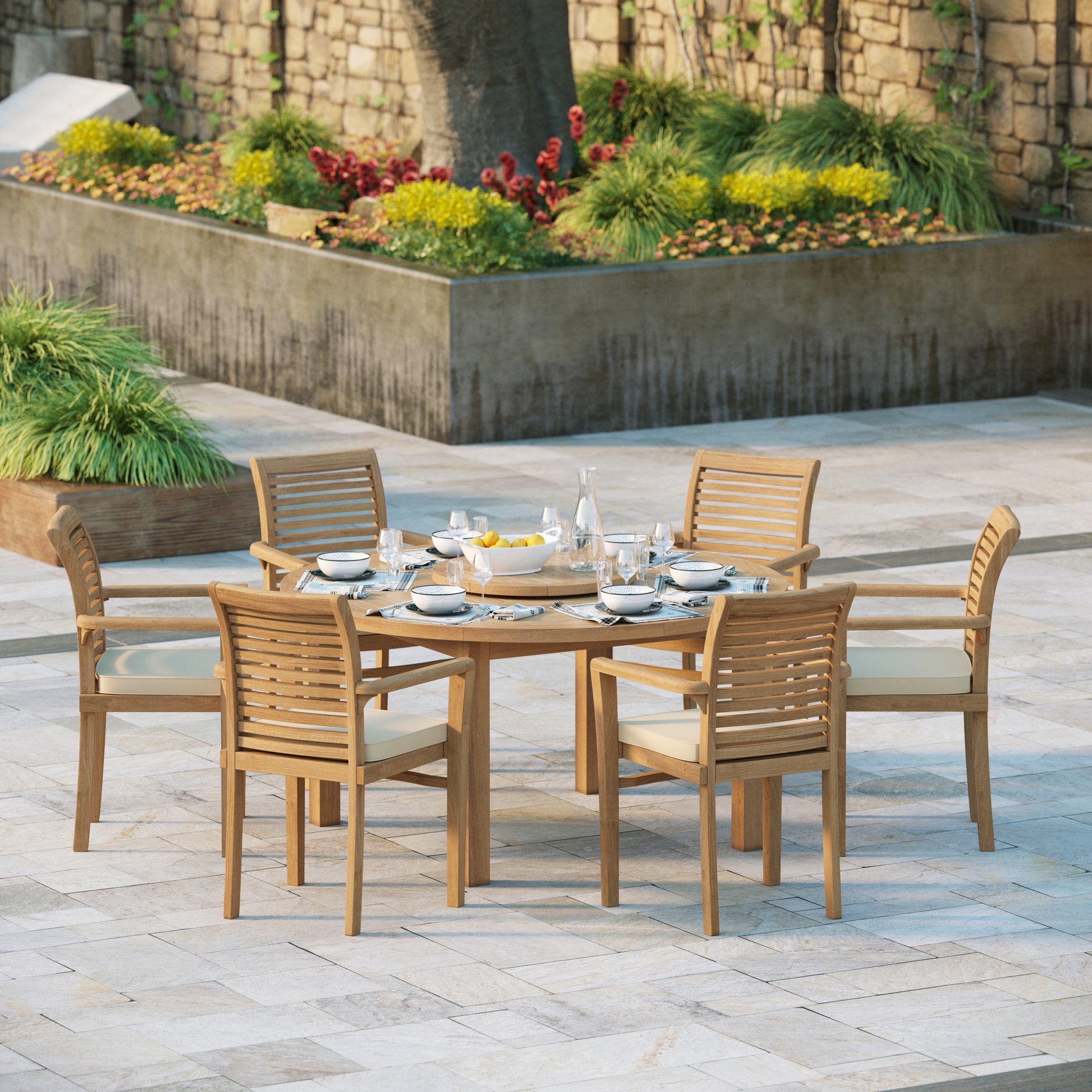 Luxury teak garden dining set