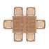 top view of 6 seat outdoor teak dining set