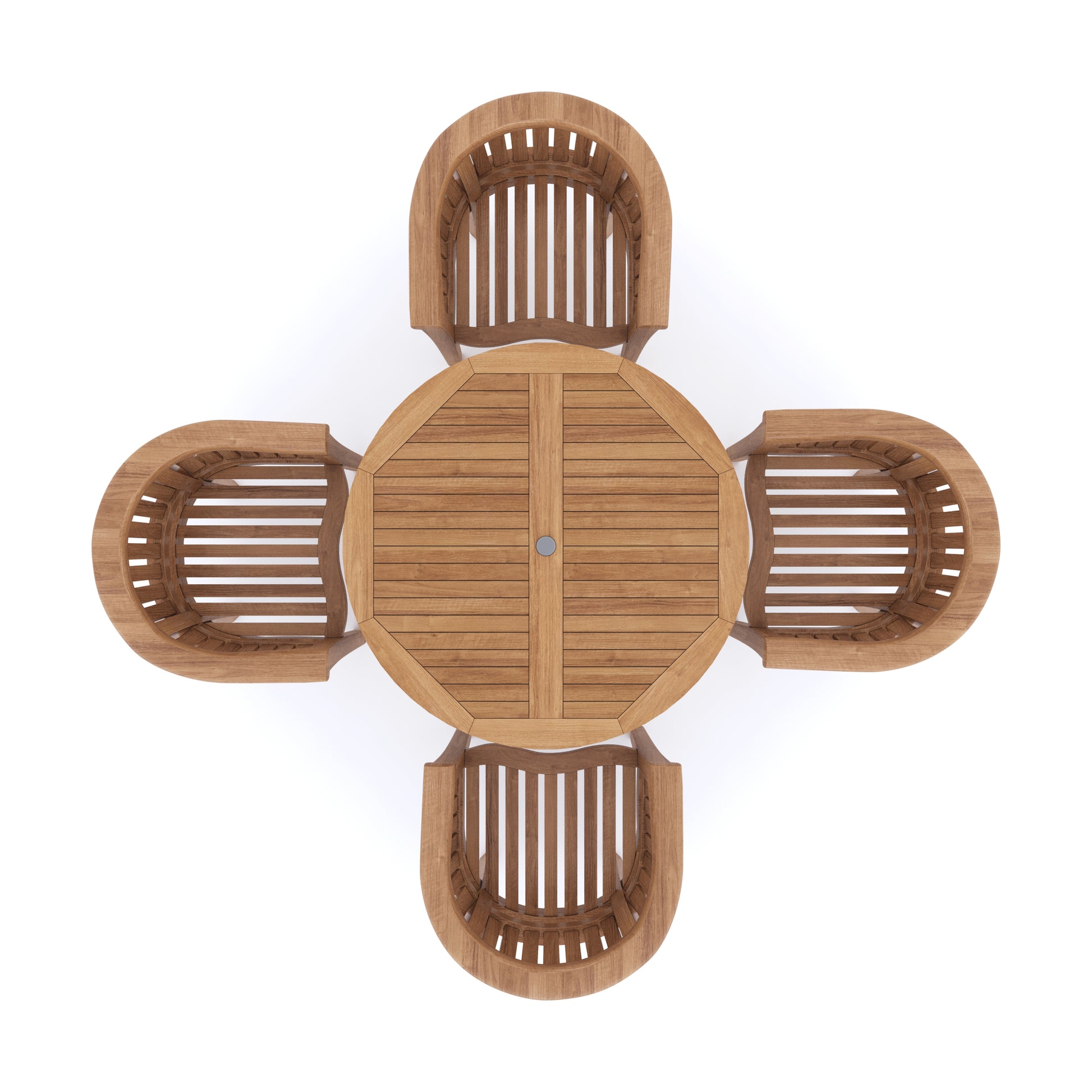 top view of  teak dining set 