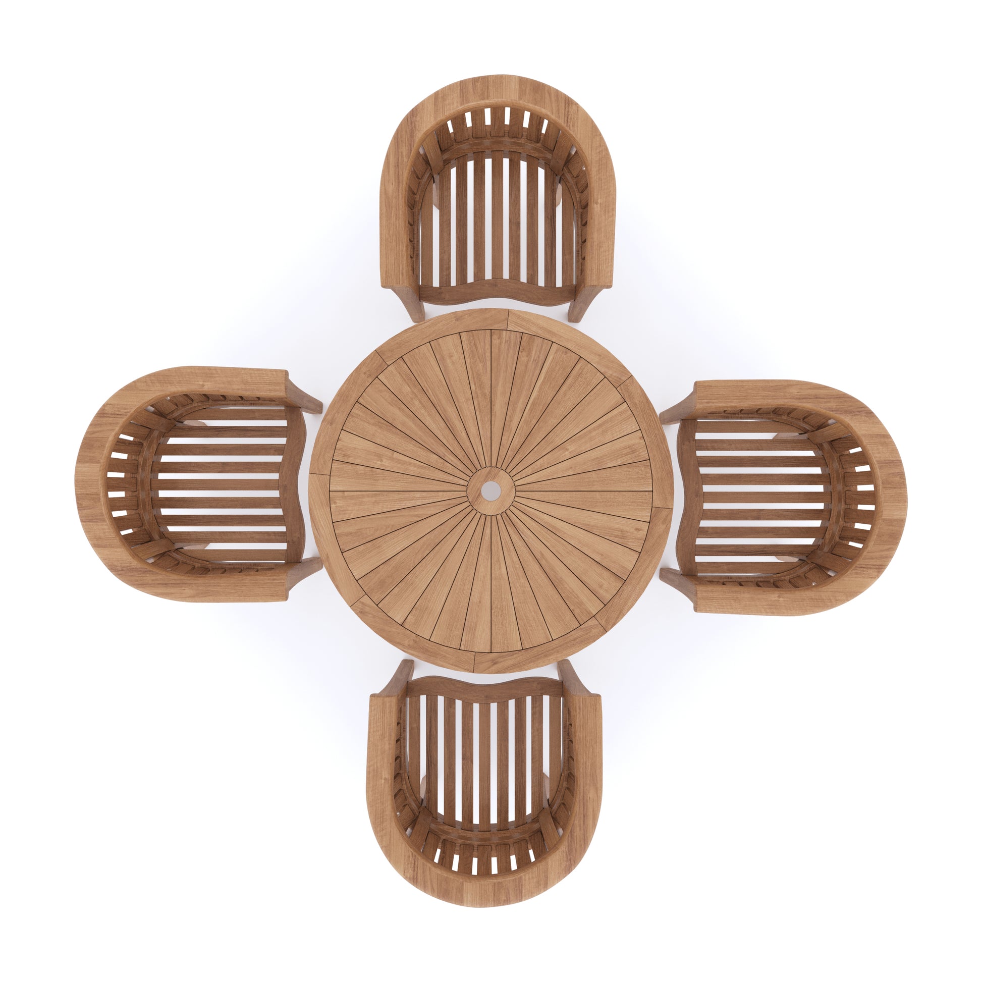 Top view of bodo teak dining set
