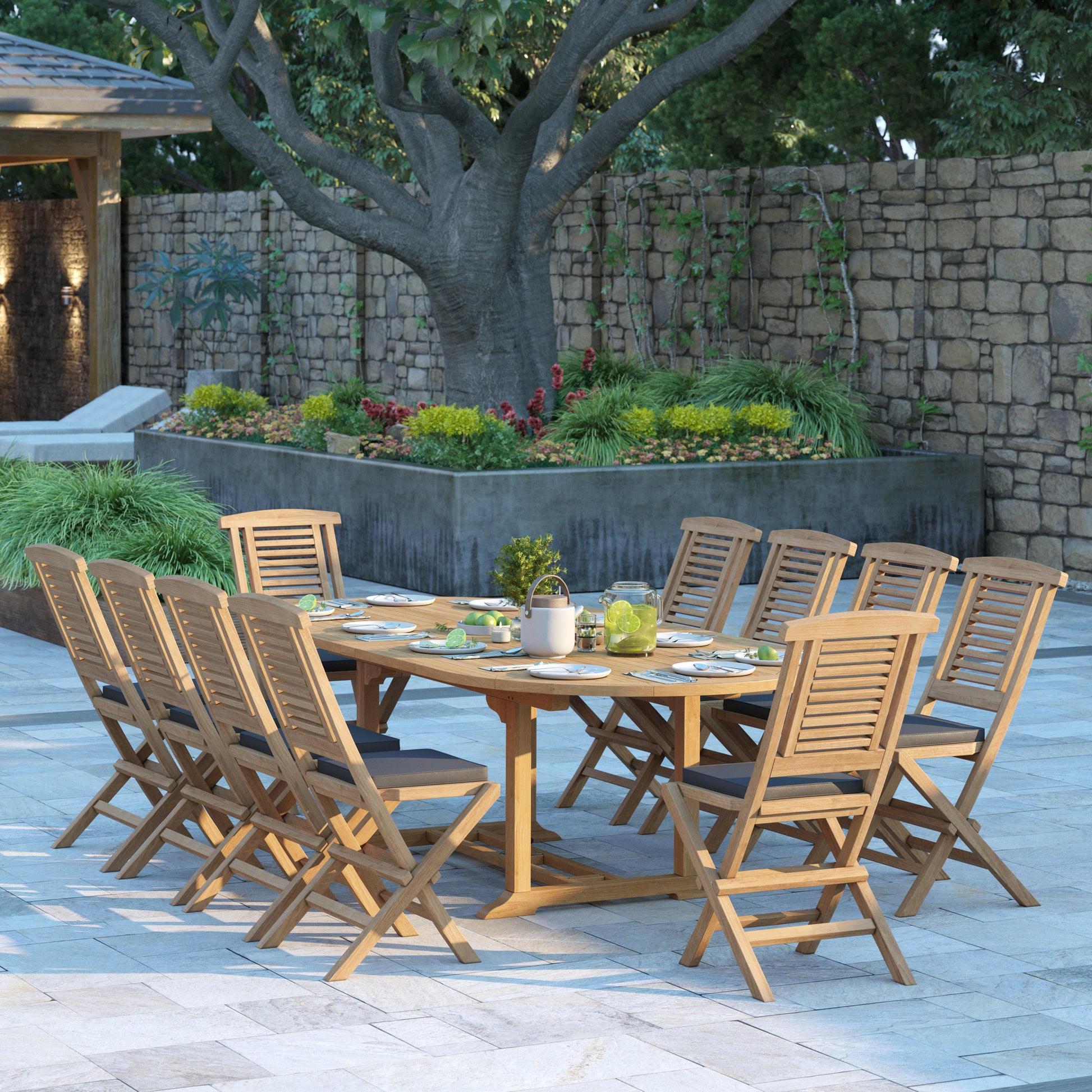 buy oval teak dining set 