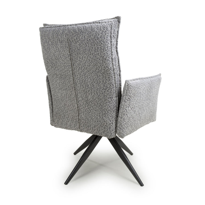 Dunmore Textured Chenille Effect Light Grey Swivel Chair (Pk of 2)