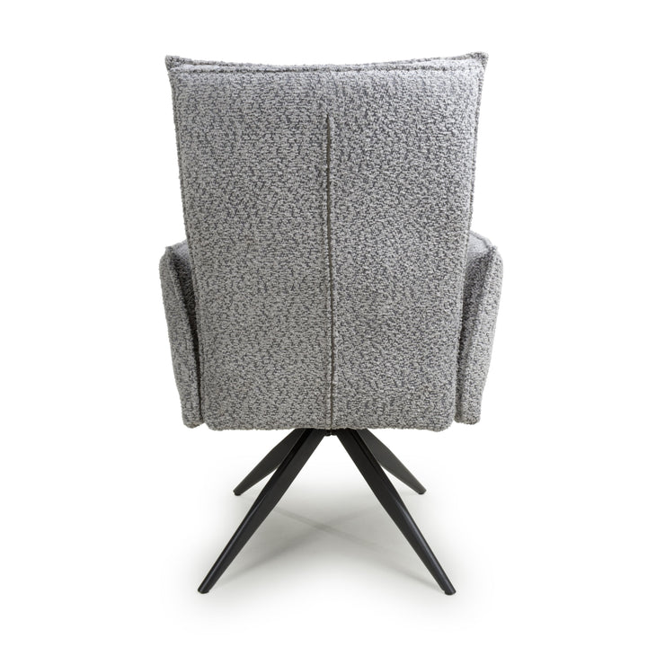 Dunmore Textured Chenille Effect Light Grey Swivel Chair (Pk of 2)