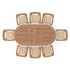 Top view of 180-240cm Teak Oval Table and 8 Marlow Chairs 
