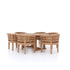 Teak Round to Oval 120-170cm Extending Table, 4cm Top (6 San Francisco Chairs) Cushions included.