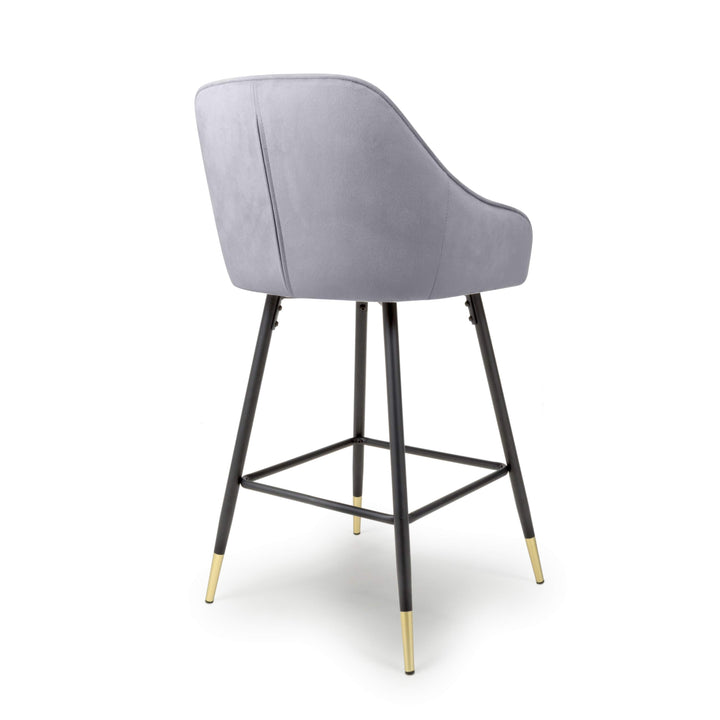 Savanna Brushed Velvet Grey Bar Stool