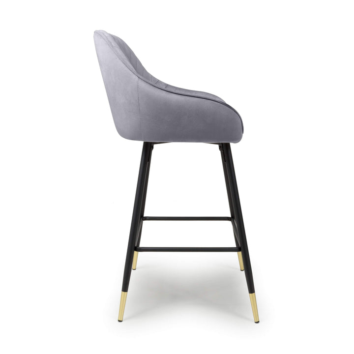 Savanna Brushed Velvet Grey Bar Stool