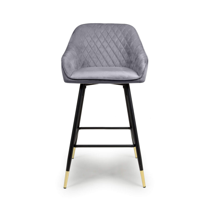 Savanna Brushed Velvet Grey Bar Stool