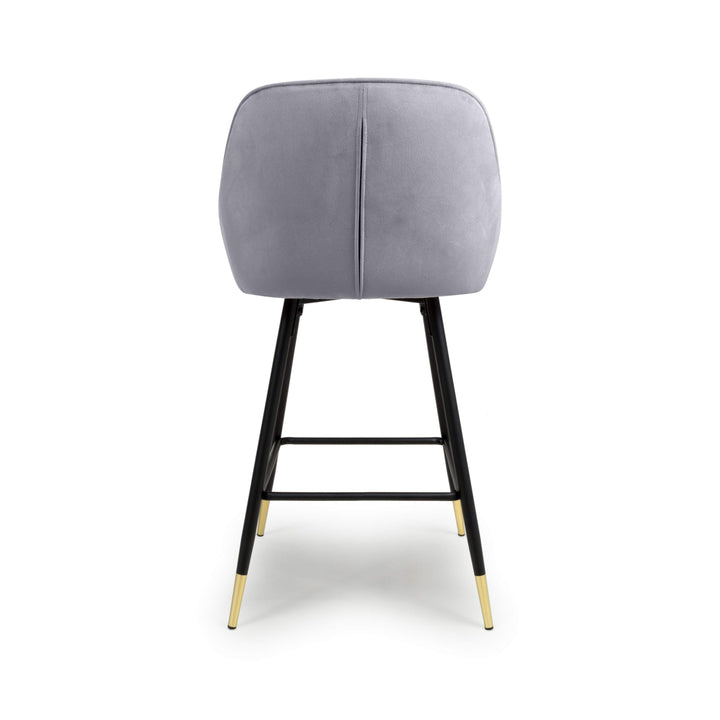 Savanna Brushed Velvet Grey Bar Stool