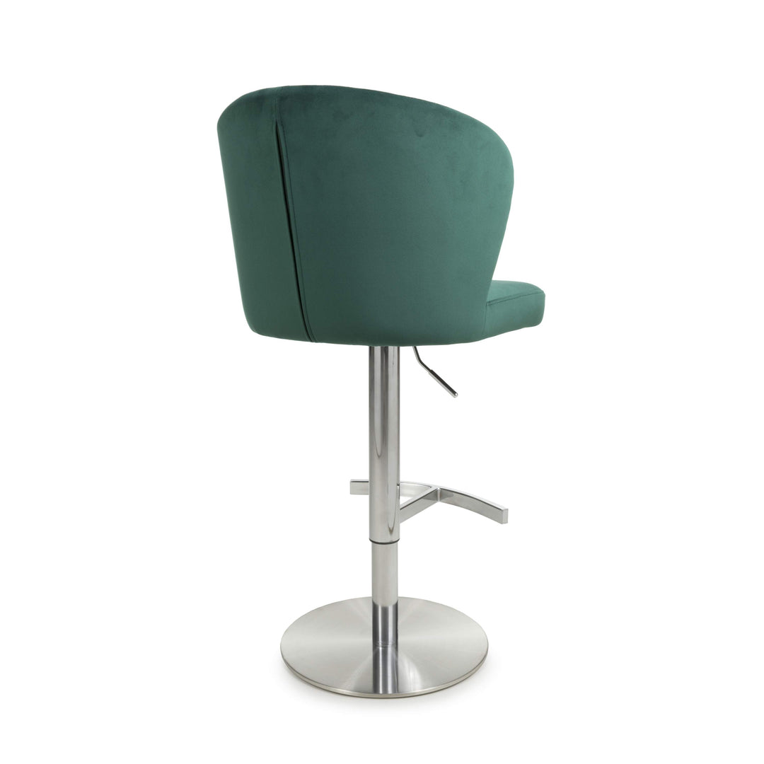 Sigma Brushed Velvet Green Bar Stool