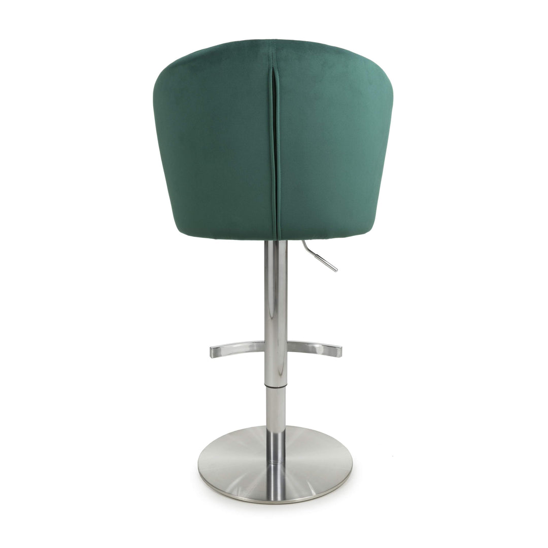 Sigma Brushed Velvet Green Bar Stool