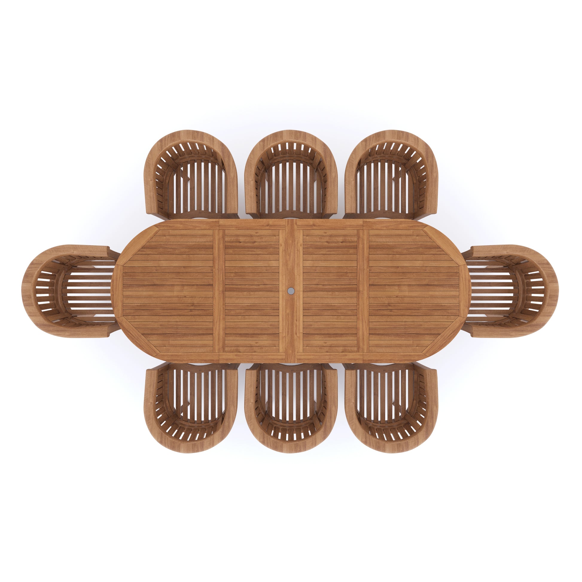 Top view of luxury outdoor teak furniture