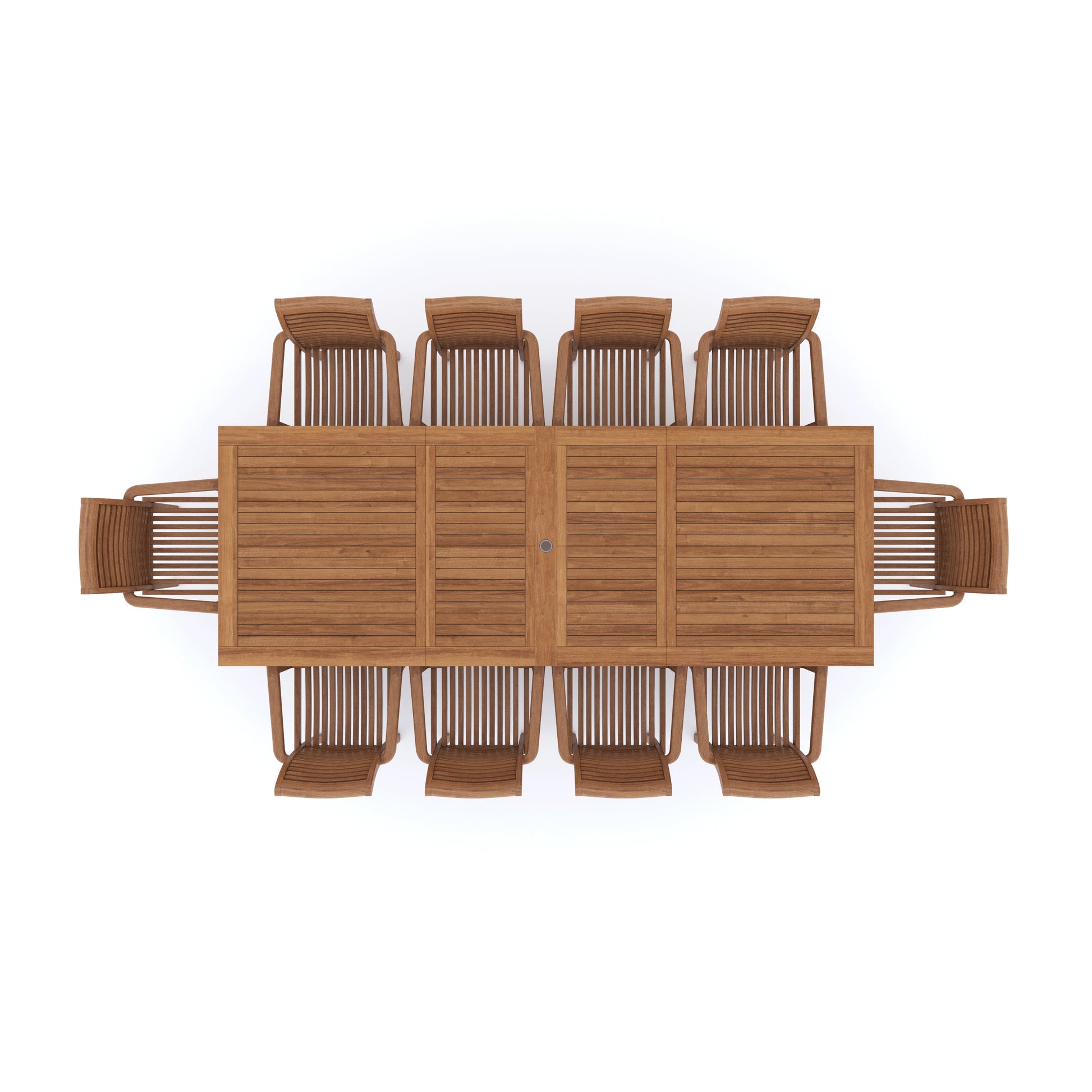 Top view of madrid teak dining set