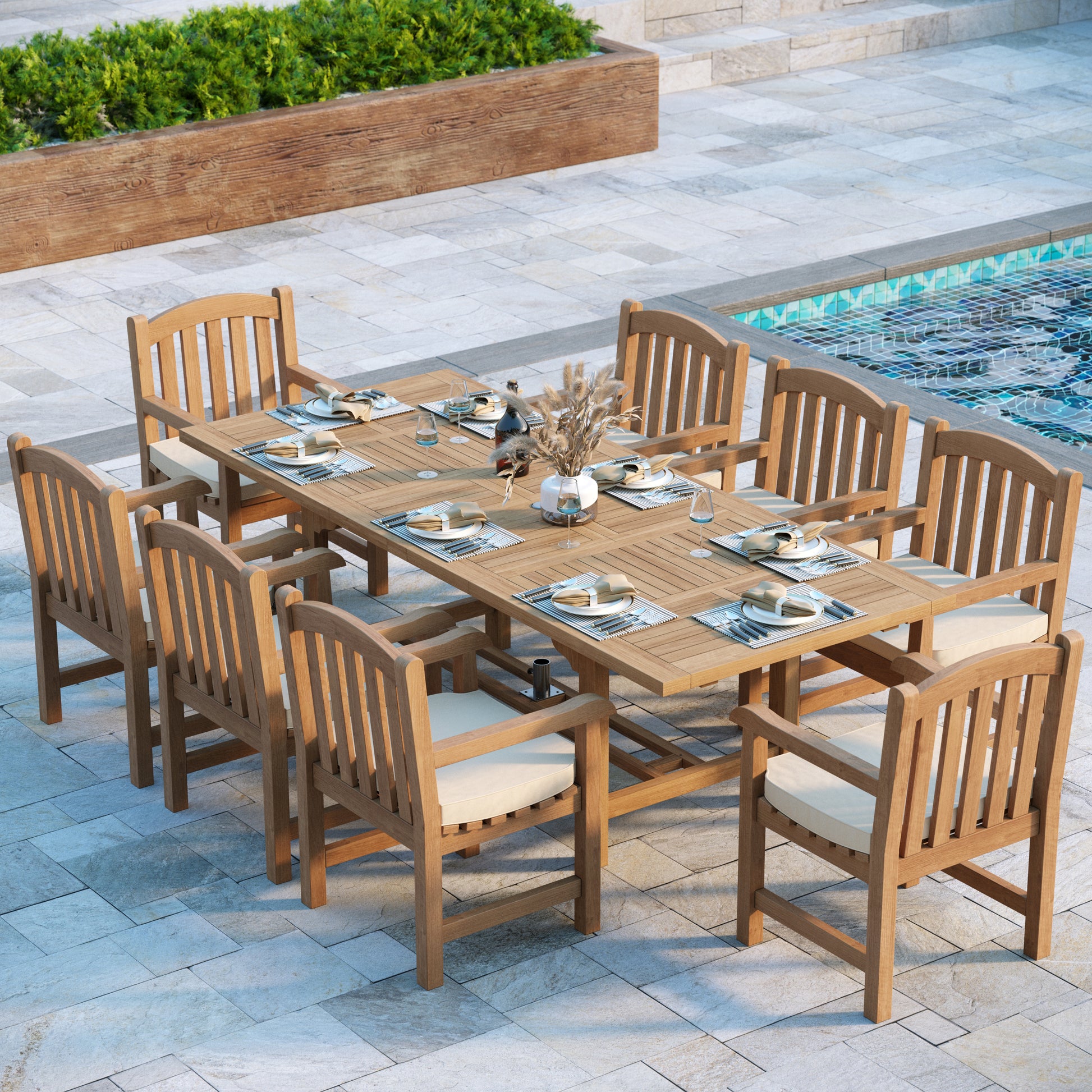 Teak outdoor dining set