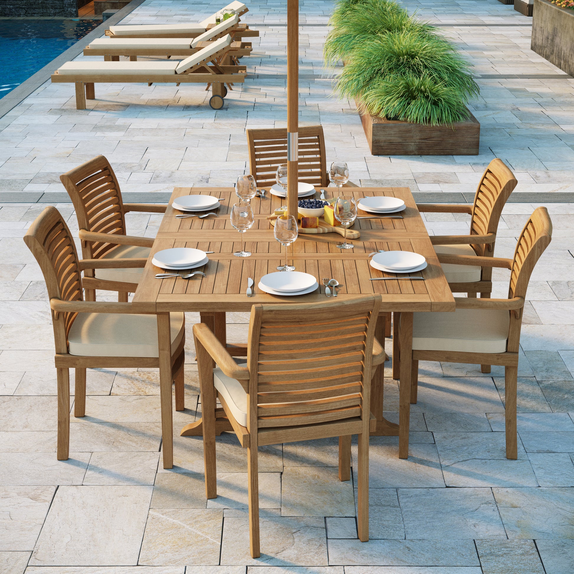 Teak outdoor dining set