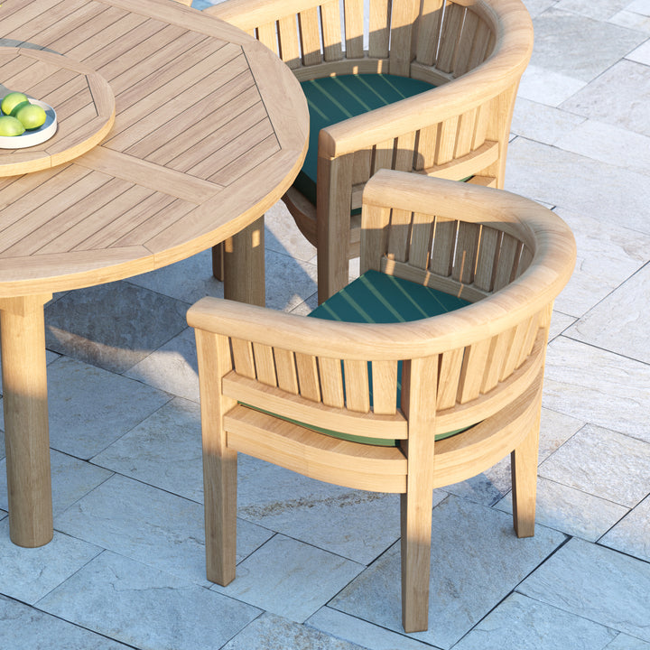 Nimes 150cm Maximus Round Table Table, 4cm Top (6 San Francisco Chairs) Cushions included.