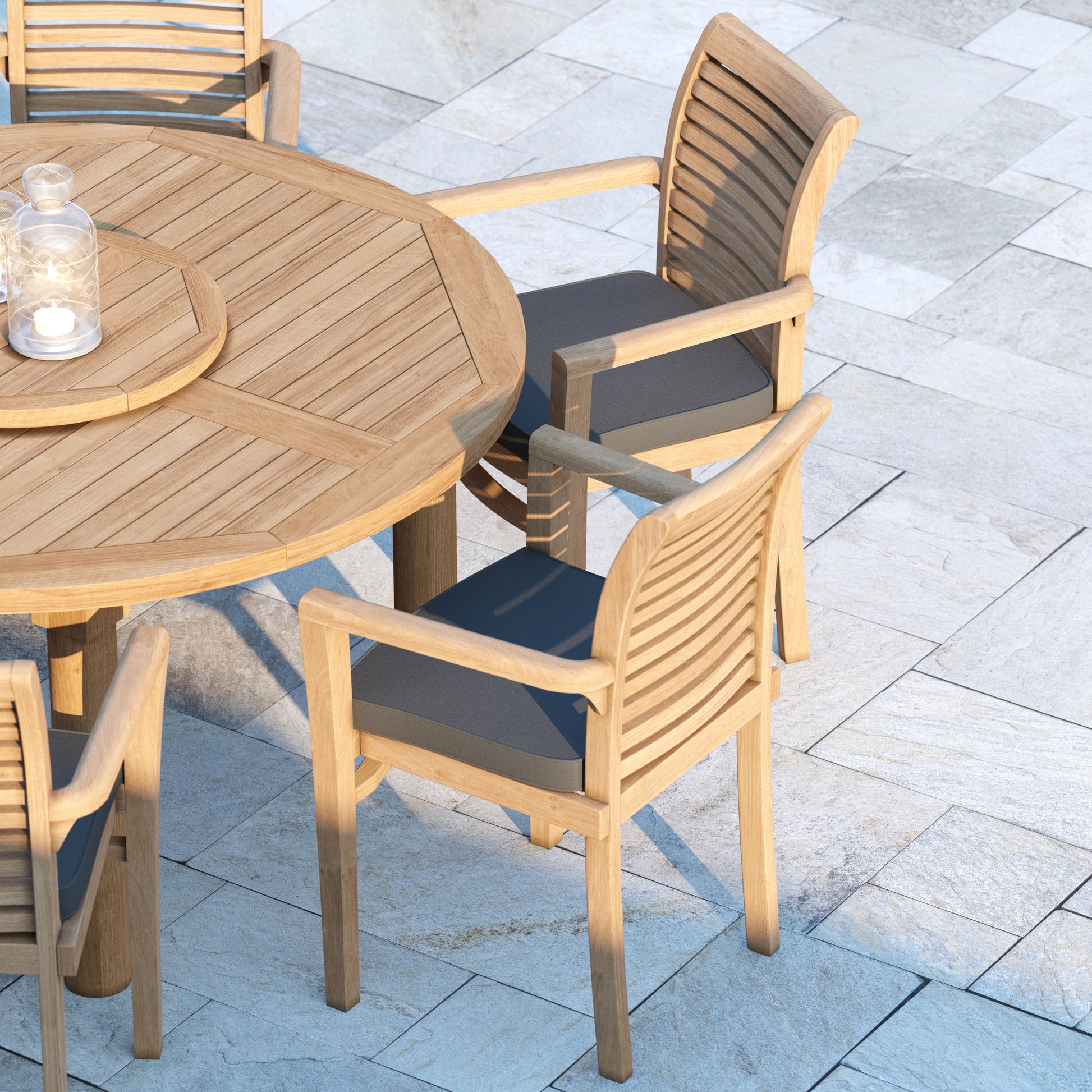 teak Oxford Stacking Chairs