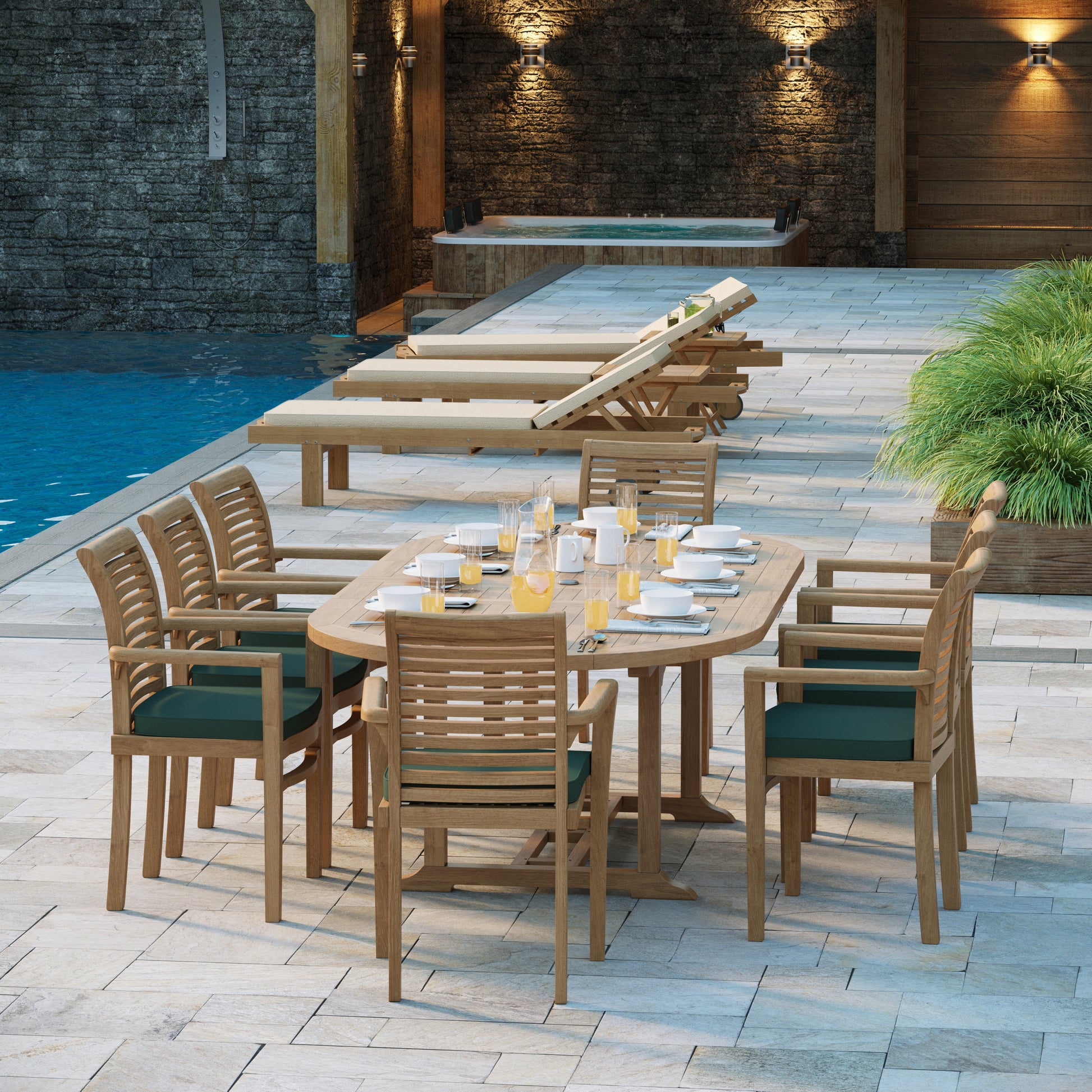 luxury patio teak furniture set
