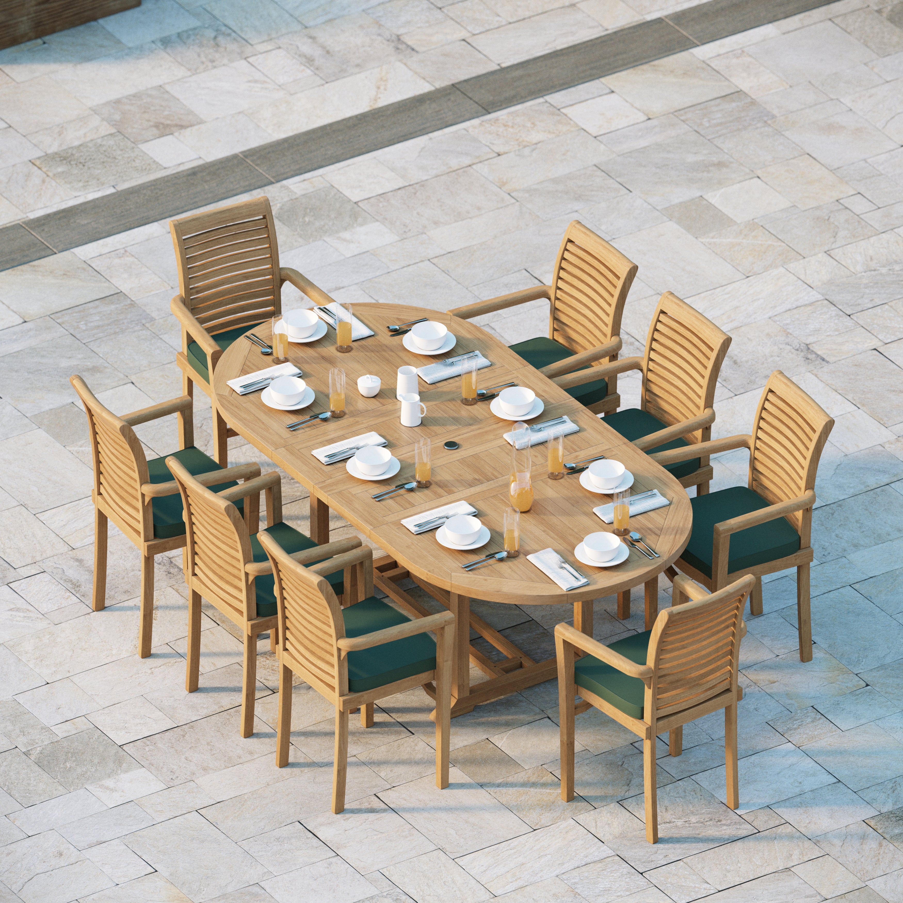 extendable teak garden set