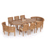 Genoa Teak 180-240cm Oval Extending Table 4cm Top (6 Henley Stacking Chairs, 2 San Francisco Benches) Cushions included.