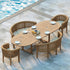 Lisbon Teak Oval 2-3m Extending Table 4cm Top with 2 San Francisco Chair, 2 San Francisco Bench