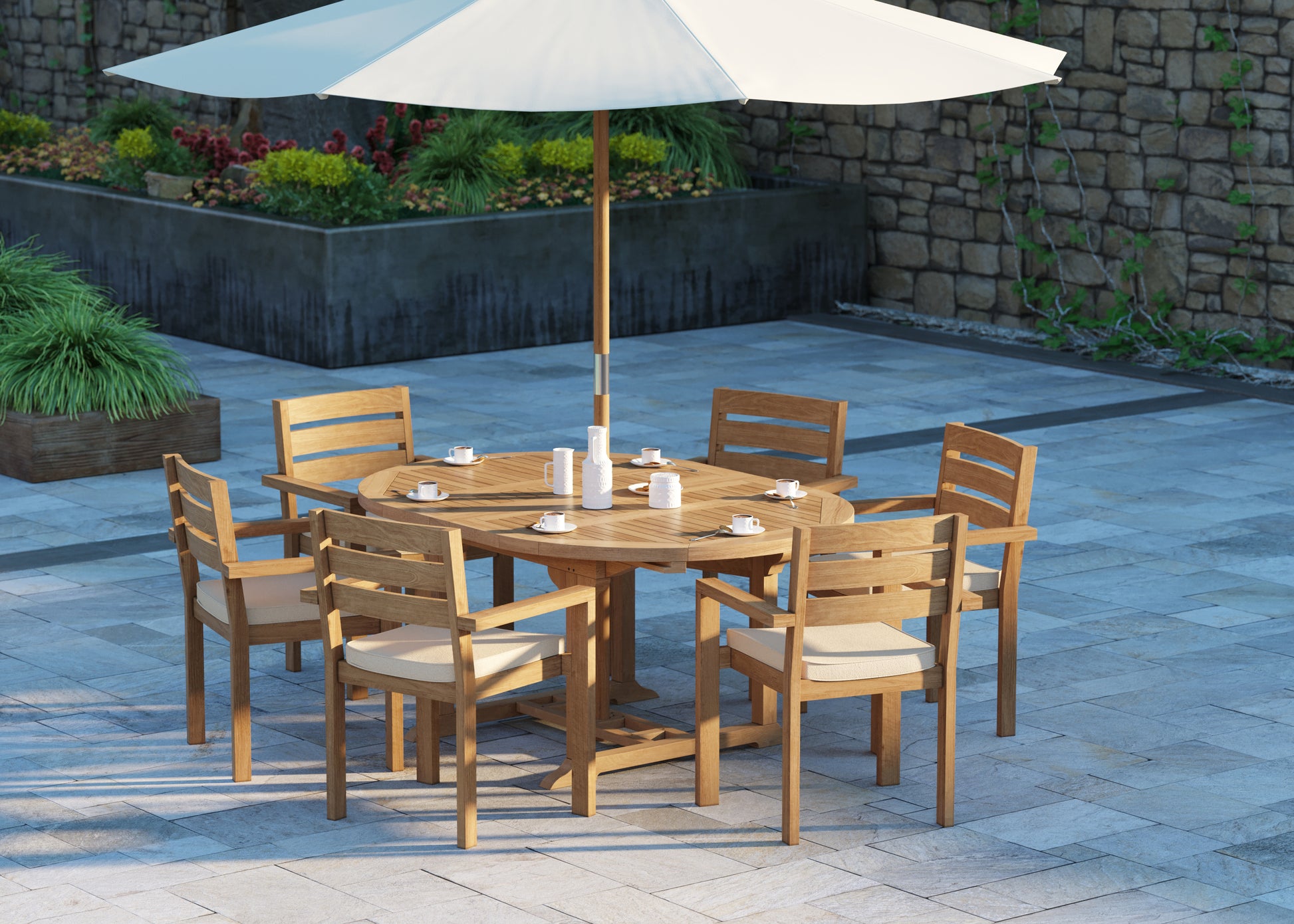 Luxury teak outdoor dining set