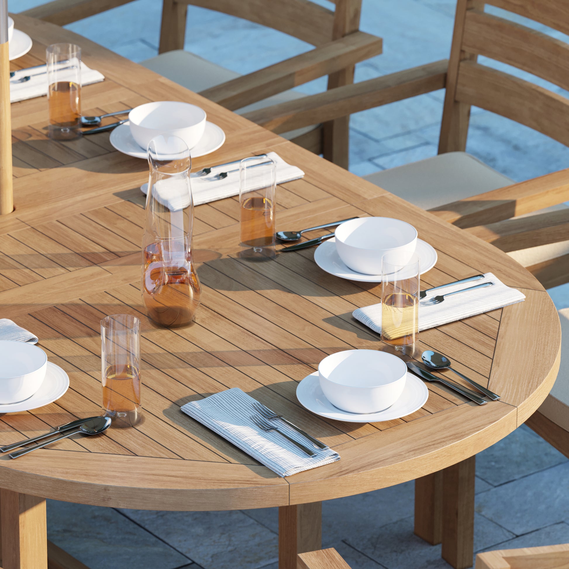 180-240cm teak oval table