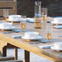 set for food on teak garden set