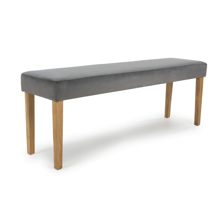 Durham Large Backless Brushed Velvet Grey Bench