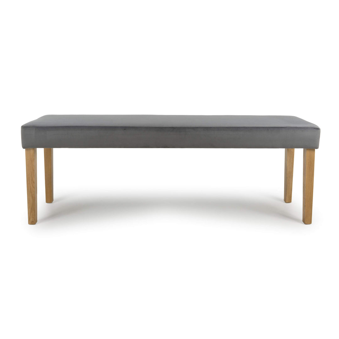 Durham Large Backless Brushed Velvet Grey Bench