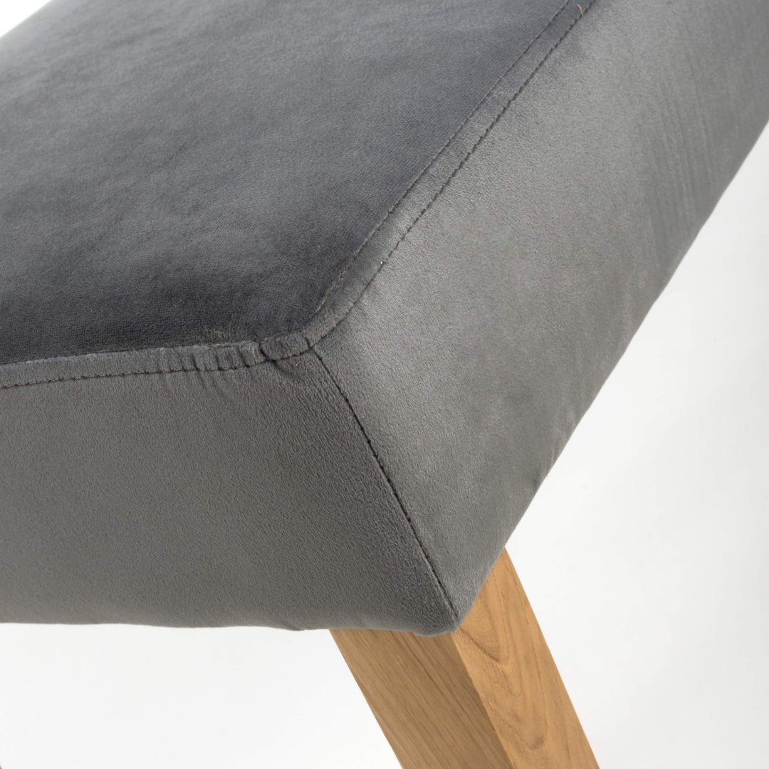 Durham Large Backless Brushed Velvet Grey Bench