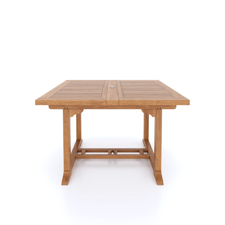 Padstow Teak Set 120-170cm Rectangle Table with 6 Marlow Chairs + Cushions