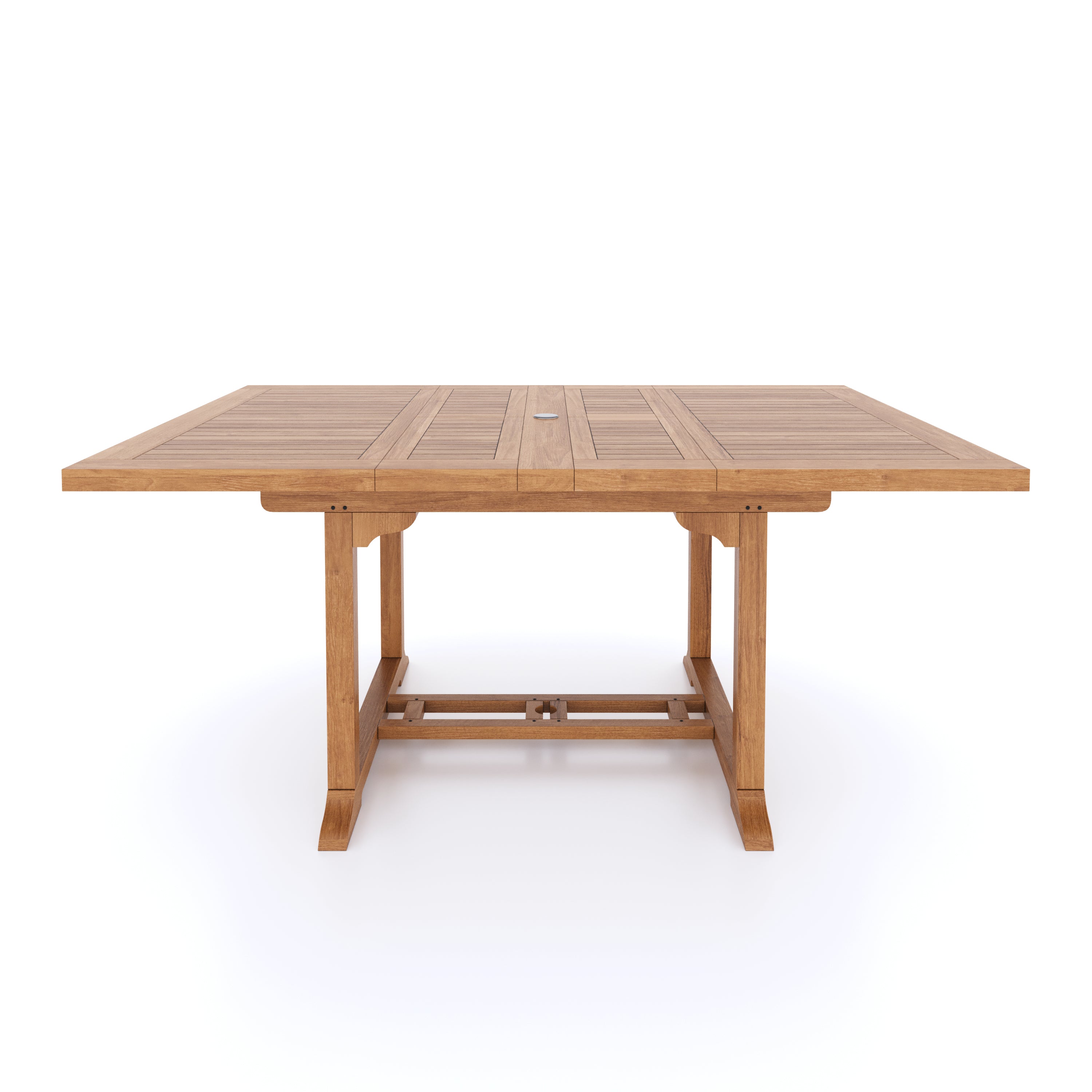 This is Eterna Homes sustainable teak garden furniture outdoor dining table, consisting of our 120-170cm teak table. Our teak wood is suitable for outdoor dining.